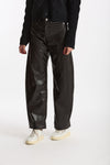Pantalone ecopelle barrel GOOD marrone women Department five - 1