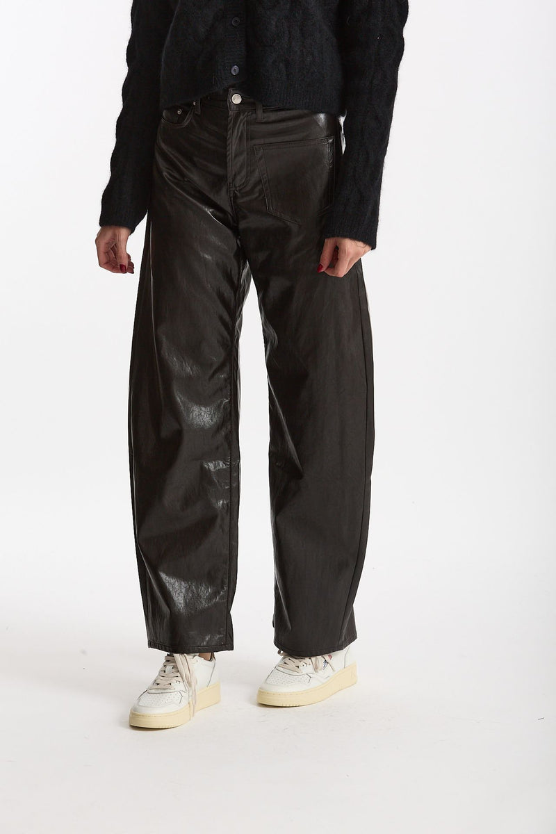 Pantalone ecopelle barrel GOOD marrone women Department five - 1