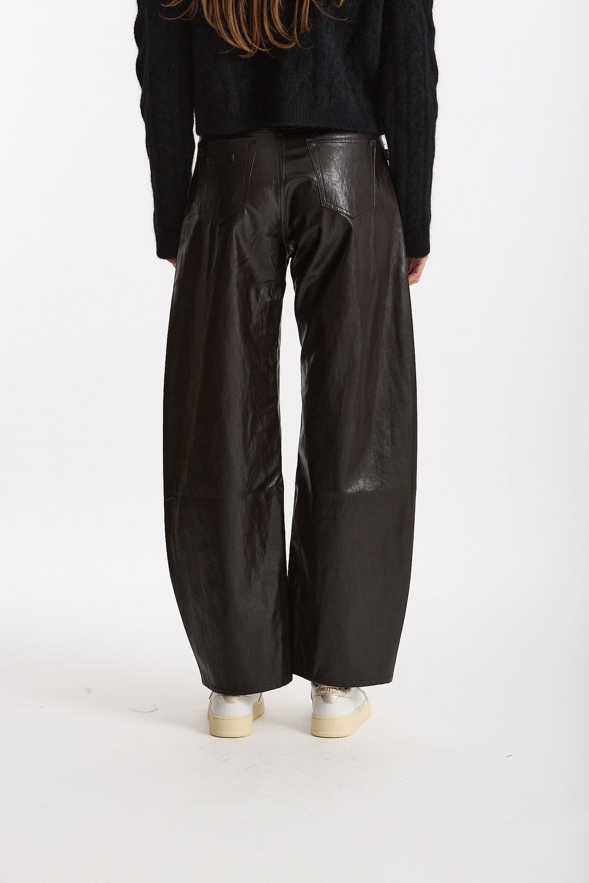 Pantalone ecopelle barrel GOOD marrone women Department five - 4