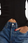 Maglia a costine scollo a v nero women Dondup - 3