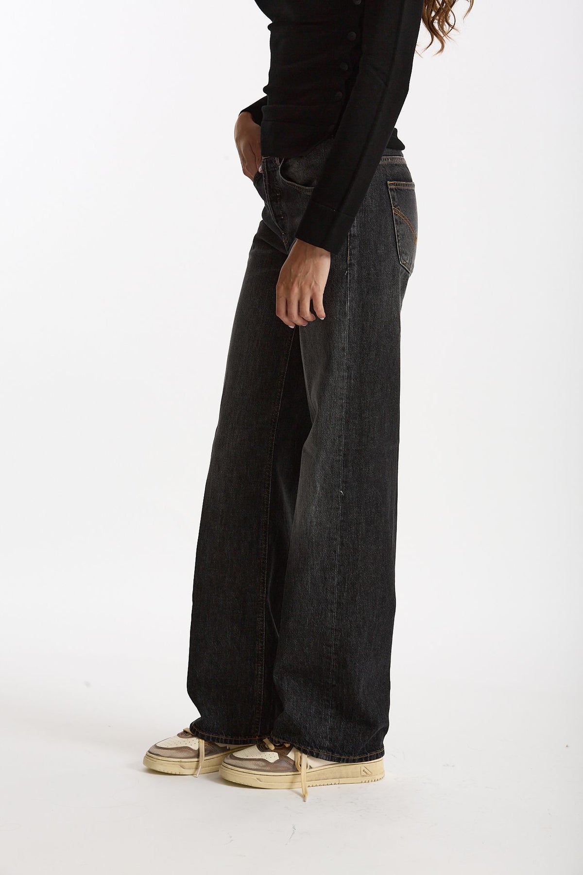 Jeans wide leg JACKLINE Lavaggio nero grigio women Dondup - 3