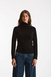 Maglia bottoni collo alto nero women Dondup - 1