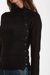 Maglia bottoni collo alto nero women Dondup - 2