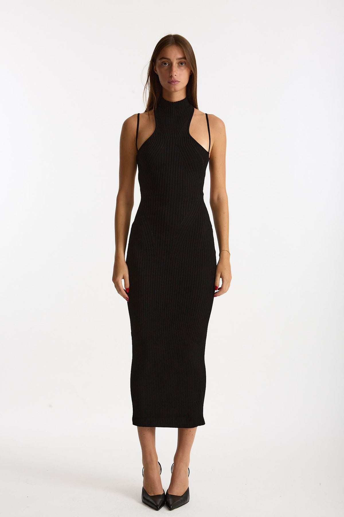 Abito a costine girocollo nero women Dondup - 1