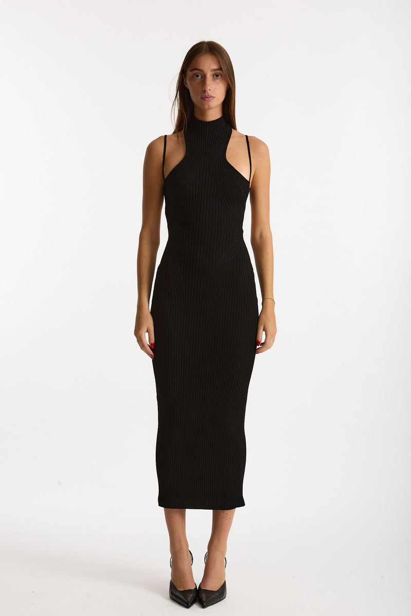 Abito a costine girocollo nero women Dondup - 1