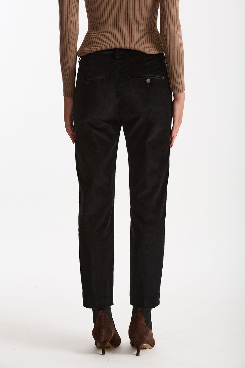 Pantalone slim in velluto NIMA nero women Dondup - 3