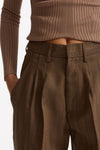 Pantalone spigato vita alta marrone women Dondup - 4