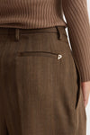 Pantalone spigato vita alta marrone women Dondup - 5