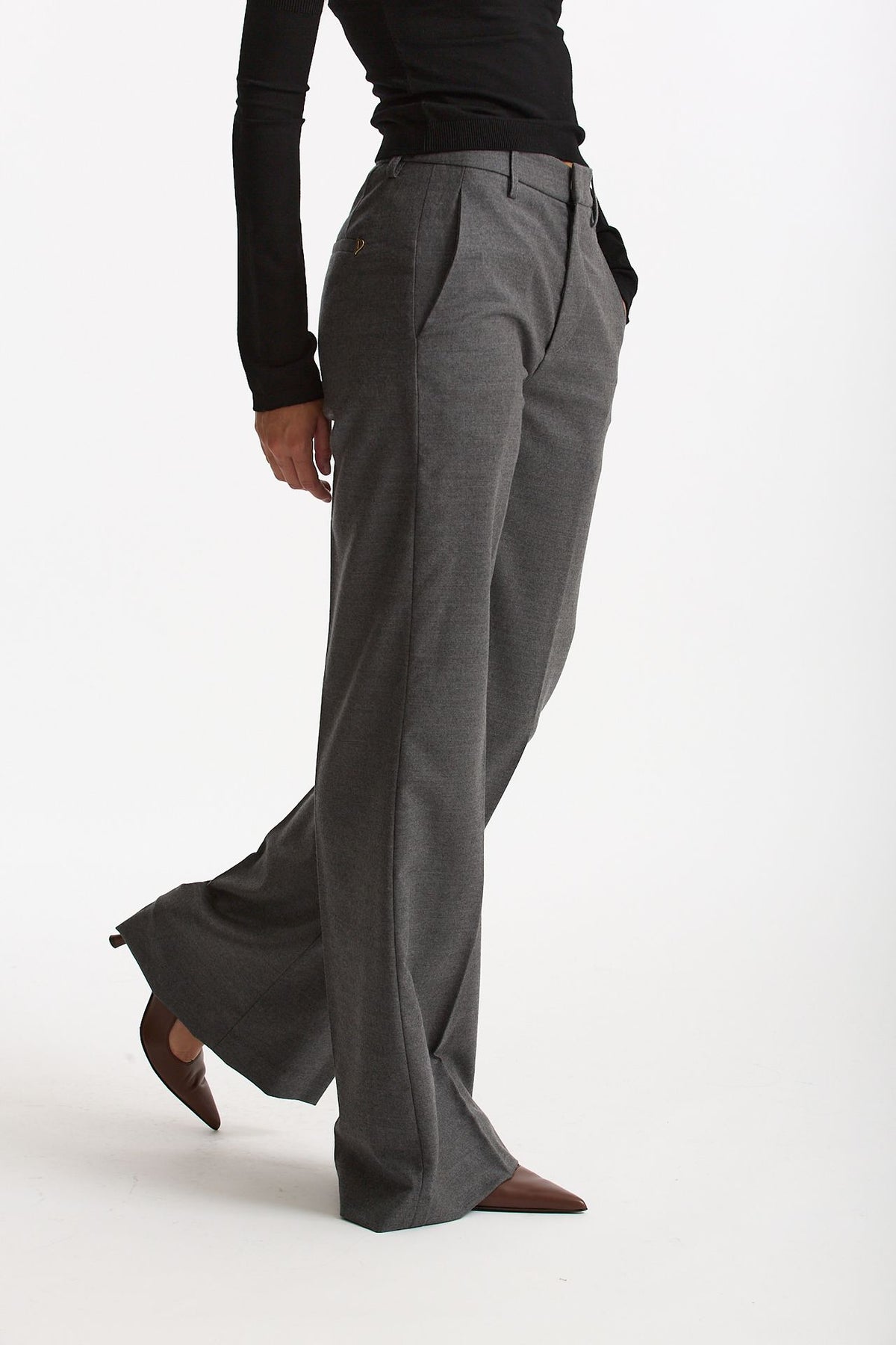 Pantalone palazzo grigio antracite women Dondup - 1