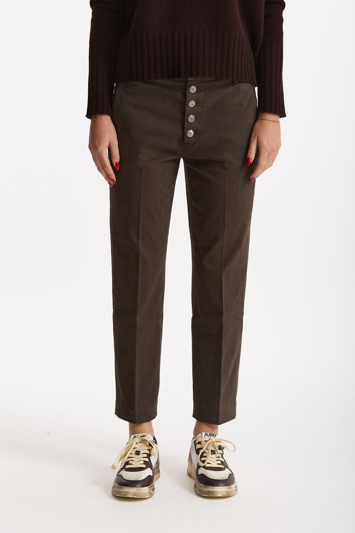 Pantalone slim NIMA in cotone marrone women Dondup - 2