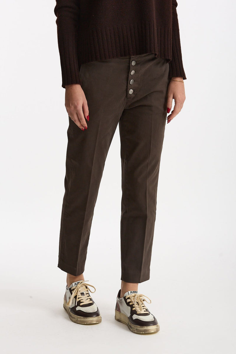 Pantalone slim NIMA in cotone marrone women Dondup - 1