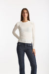 T-shirt slim ESIBIZIONISTA a costine bianco women Dondup - 1