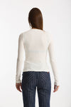 T-shirt slim ESIBIZIONISTA a costine bianco women Dondup - 5