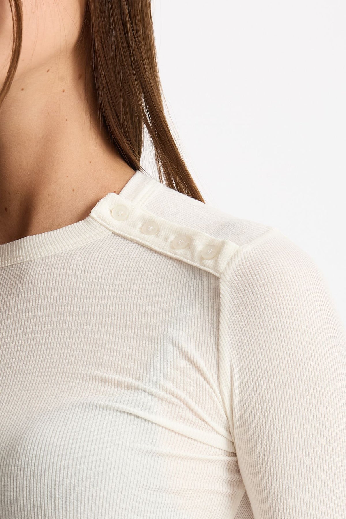 T-shirt slim ESIBIZIONISTA a costine bianco women Dondup - 2