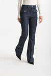 Pantaloni ESIBIZIONISTA flare gessati blu scuro women Dondup - 2