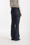 Pantaloni ESIBIZIONISTA flare gessati blu scuro women Dondup - 3