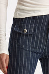 Pantaloni ESIBIZIONISTA flare gessati blu scuro women Dondup - 4