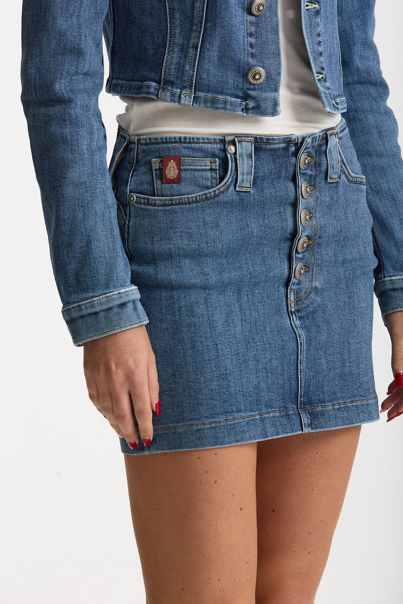Gonna mini ESIBIZIONISTA in denim stretch women Dondup - 1