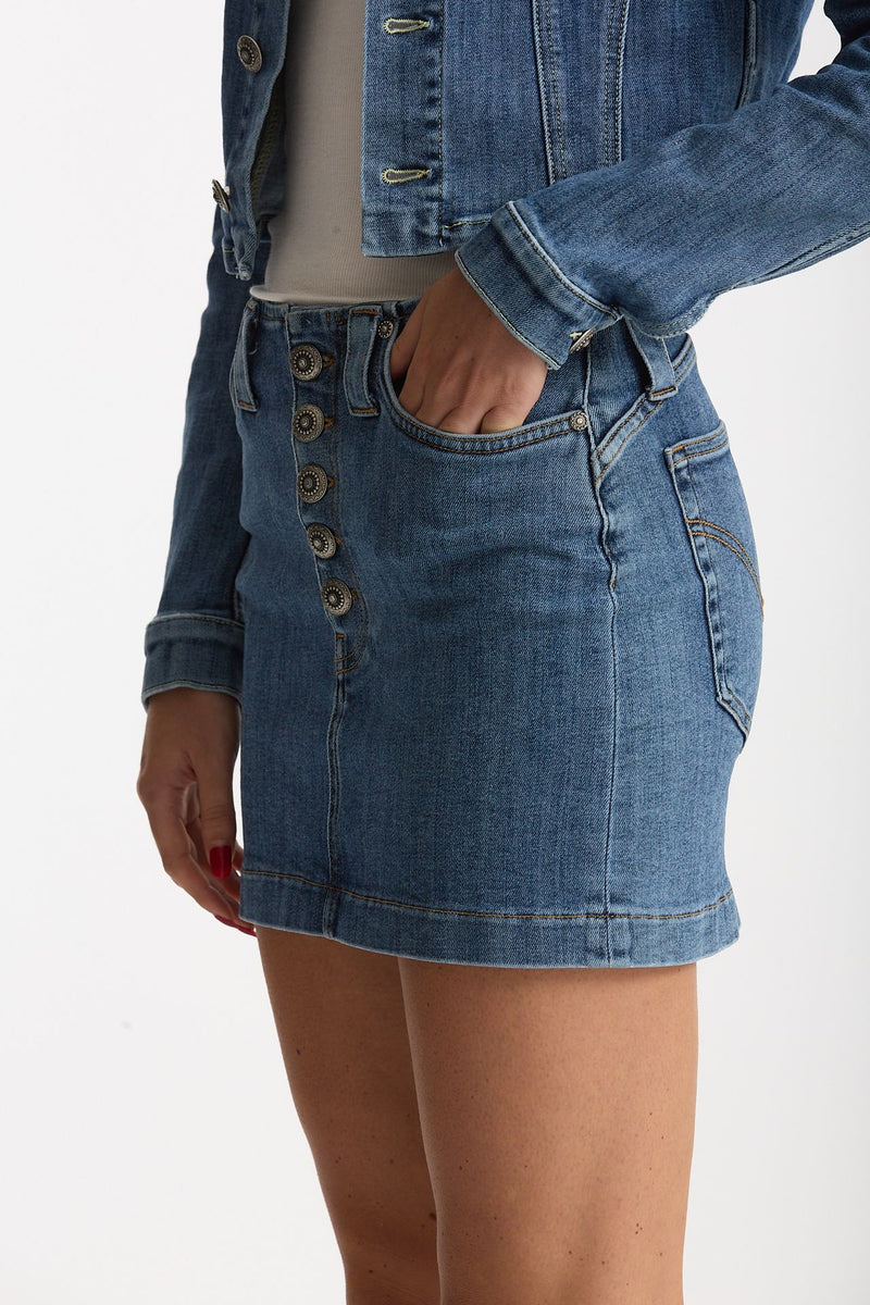 Gonna mini ESIBIZIONISTA in denim stretch women Dondup - 4