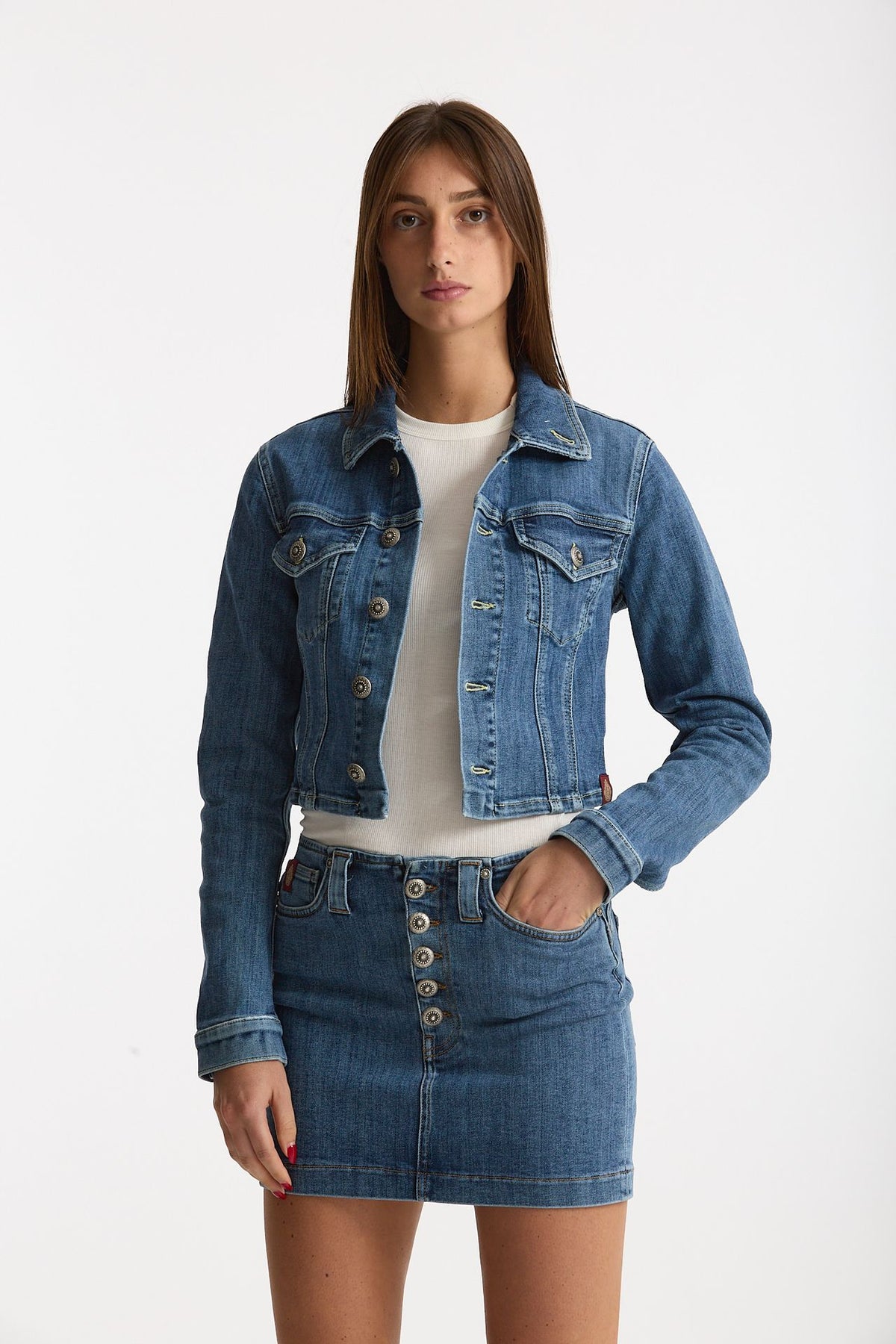 Giubbino ESIBIZIONISTA cropped in denim women Dondup - 1