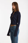 Cardigan ESIBIZIONISTA in maglia jaquard blu women Dondup - 3