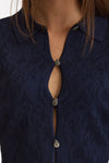 Cardigan ESIBIZIONISTA in maglia jaquard blu women Dondup - 5