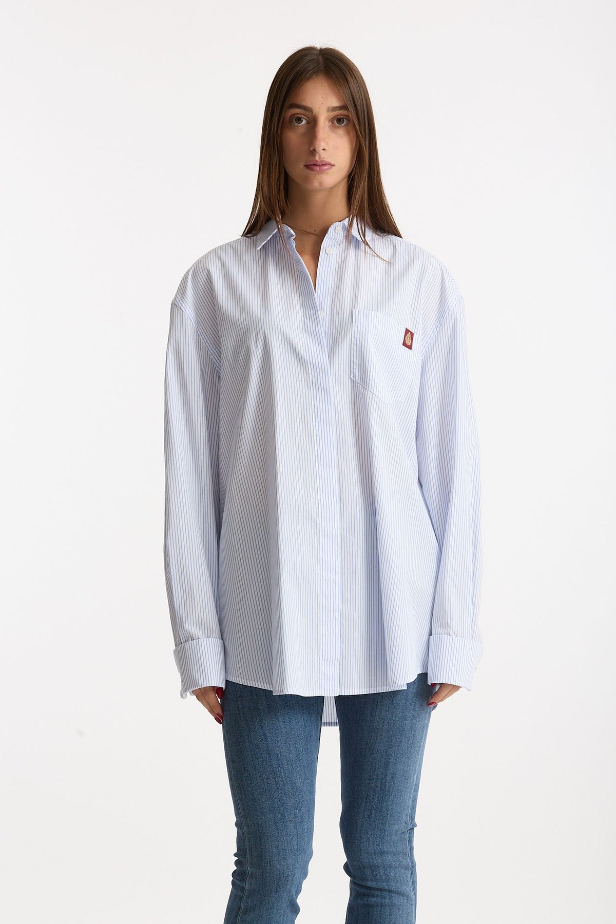 Camicia ESIBIZIONISTA over rigata bianco women Dondup - 2