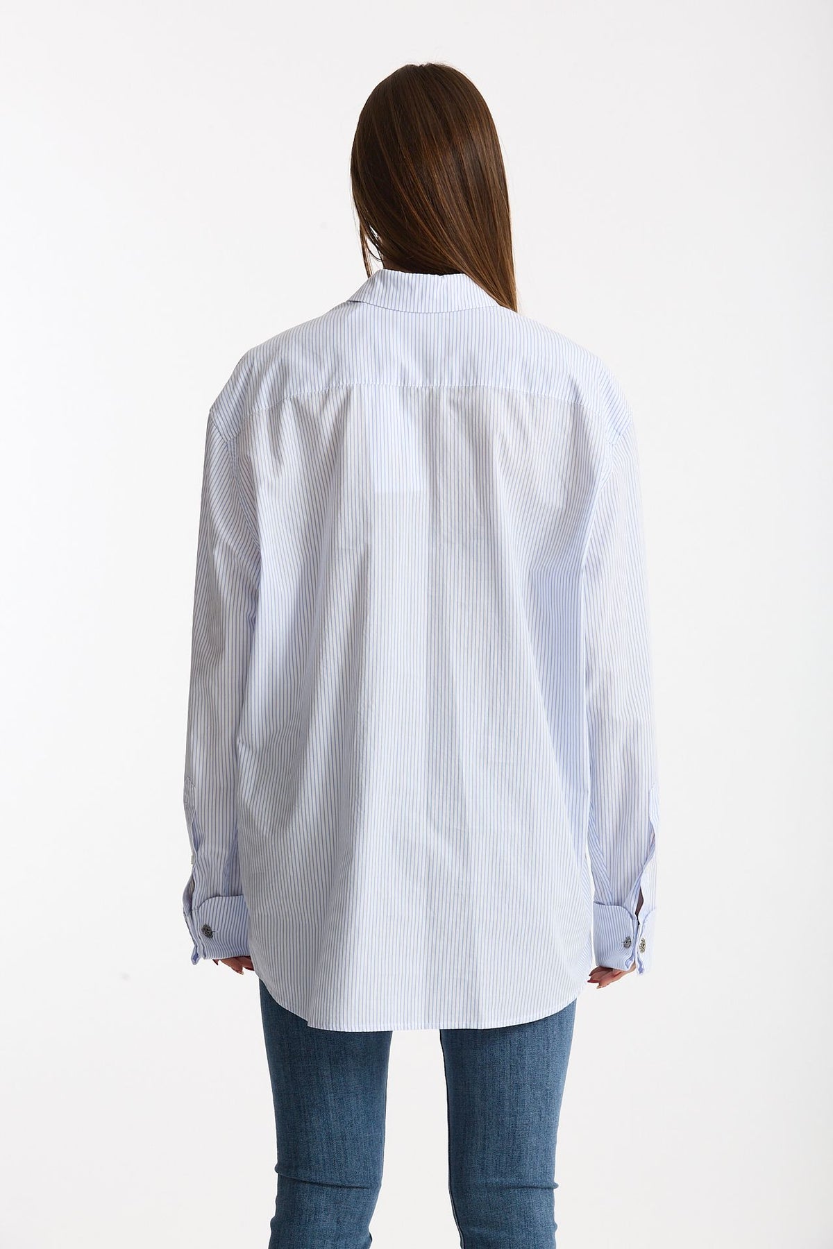 Camicia ESIBIZIONISTA over rigata bianco women Dondup - 3