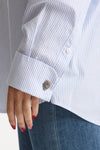 Camicia ESIBIZIONISTA over rigata bianco women Dondup - 6