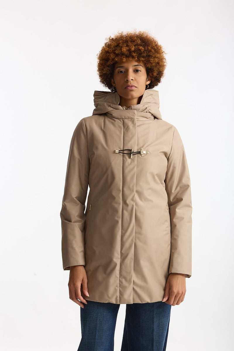 Giaccone TOGGLE in gabardina tecnica beige women Fay - 1