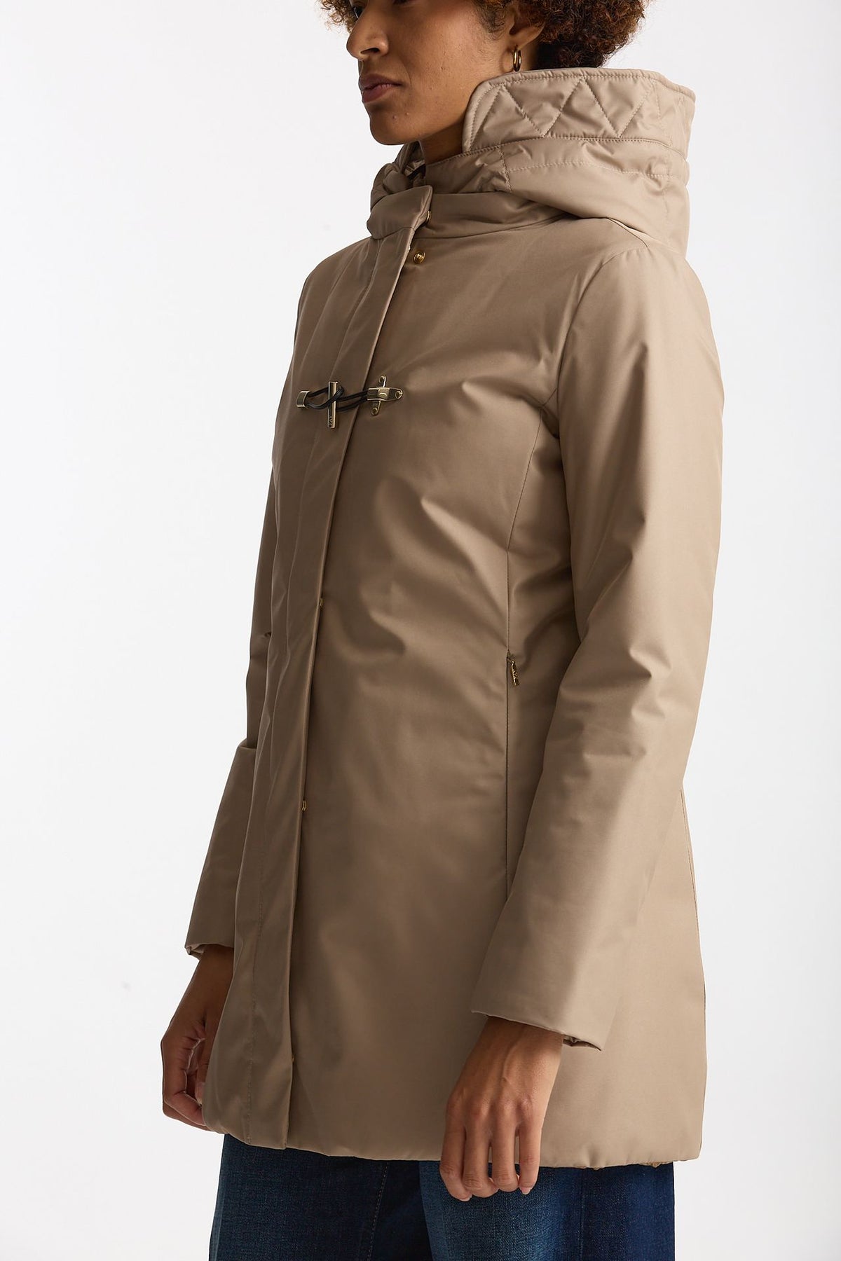 Giaccone TOGGLE in gabardina tecnica beige women Fay - 4