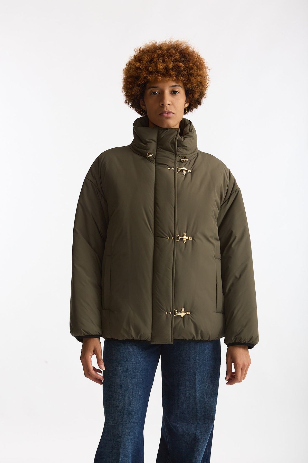 Bomber in microfibra verde militare women Fay - 1