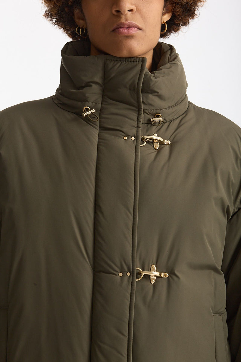 Bomber in microfibra verde militare women Fay - 4