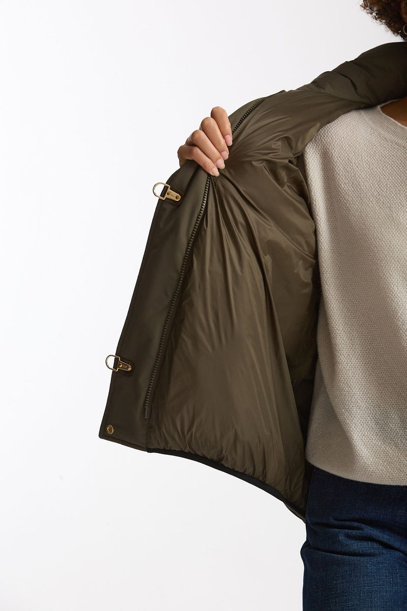 Bomber in microfibra verde militare women Fay - 7