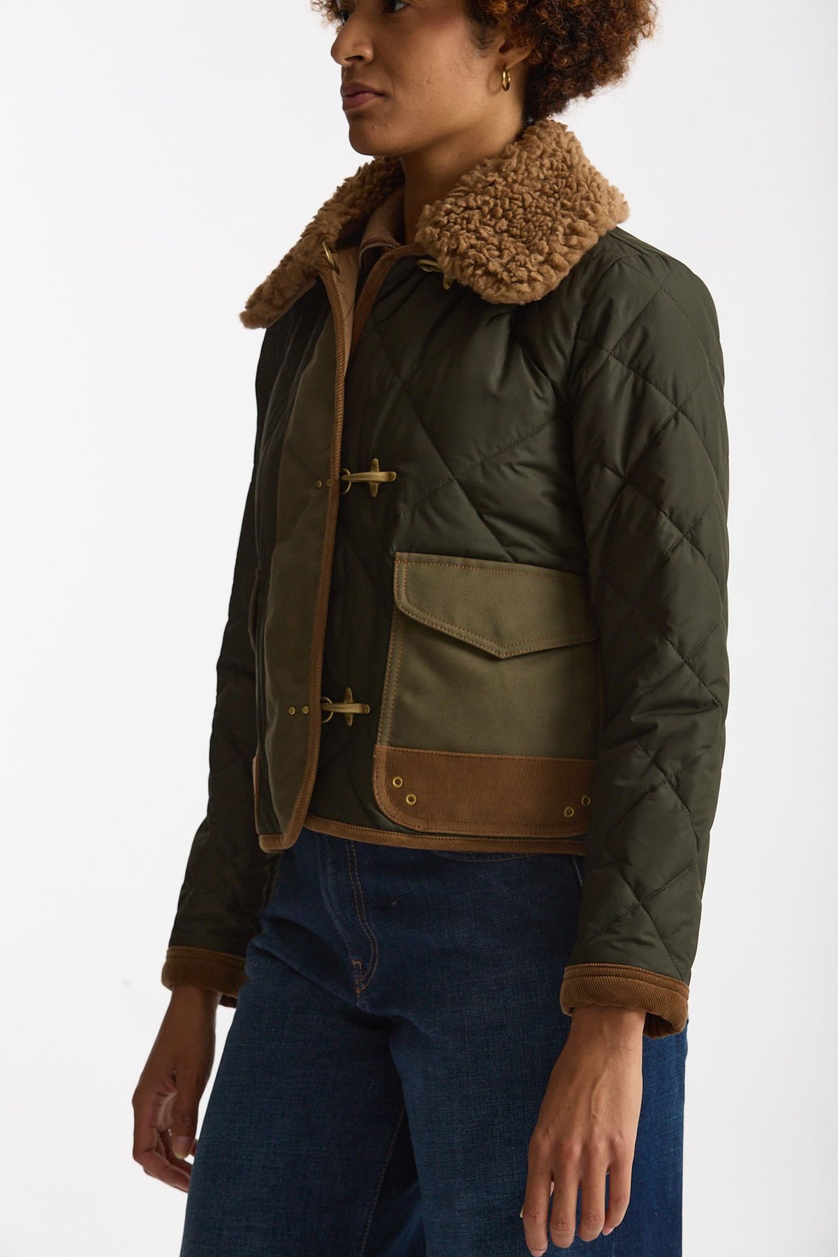 Giacca trapuntata tre Ganci verde militare women Fay - 1