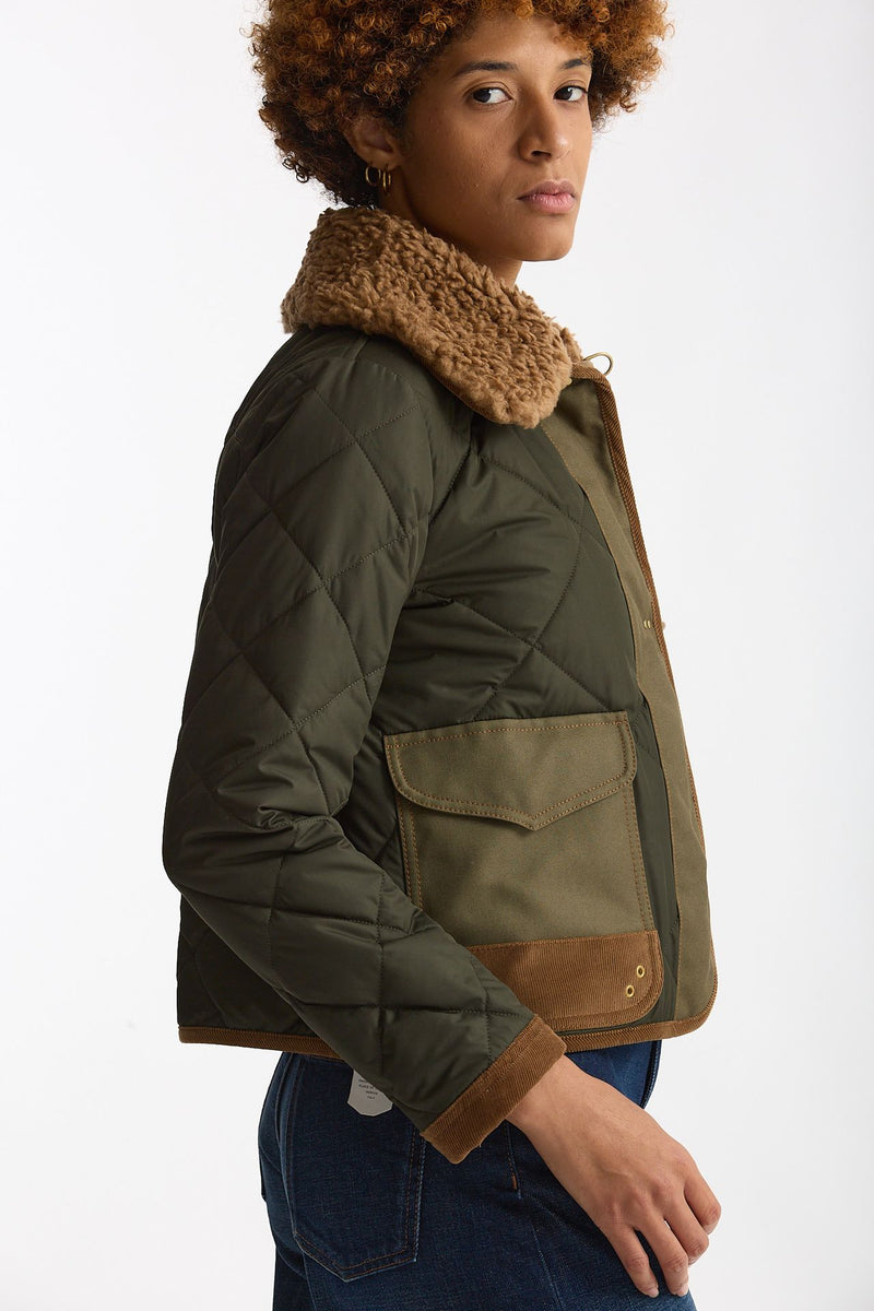 Giacca trapuntata tre Ganci verde militare women Fay - 4