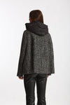Cappa spigato in lana Mélange nero e bianco women Fay - 2