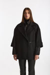 Cappa over in lana con giubbino in nylon nero women Fay - 1