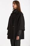Cappa over in lana con giubbino in nylon nero women Fay - 2
