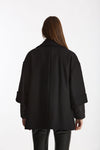 Cappa over in lana con giubbino in nylon nero women Fay - 3