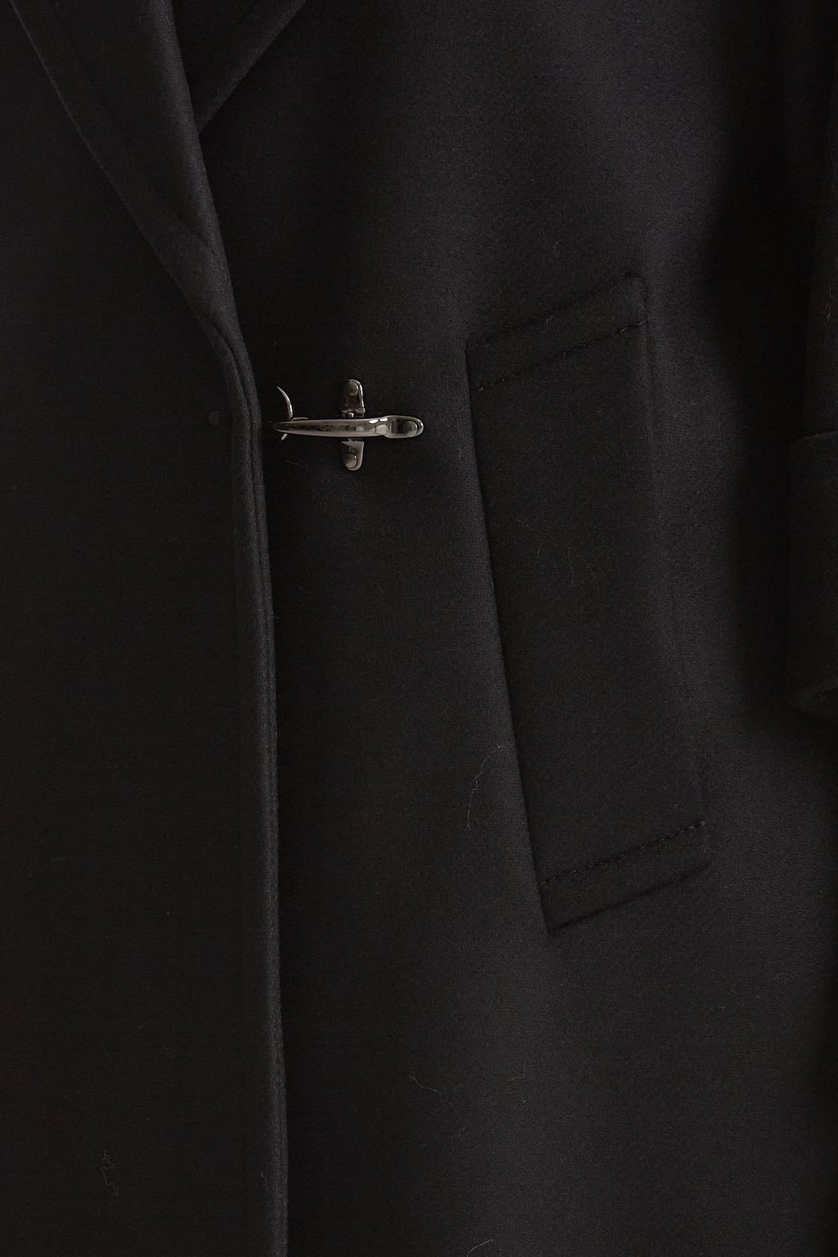 Cappa over in lana con giubbino in nylon nero women Fay - 5