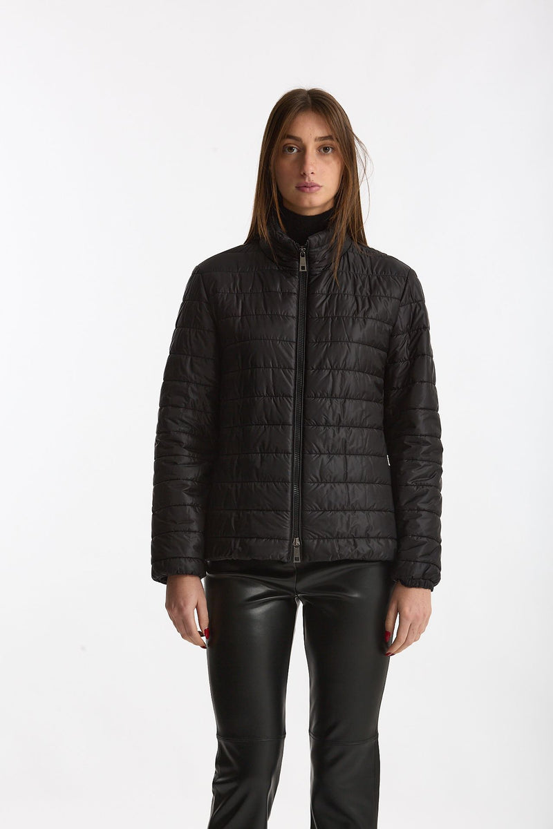 Cappa over in lana con giubbino in nylon nero women Fay - 6