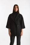 Cappa over in lana con giubbino in nylon nero women Fay - 8