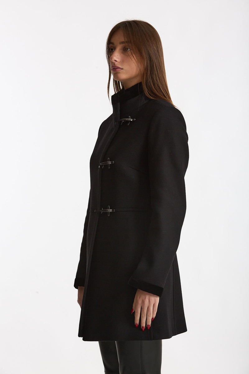 Cappotto slim VIRGINIA in panno di lana nero women Fay - 2
