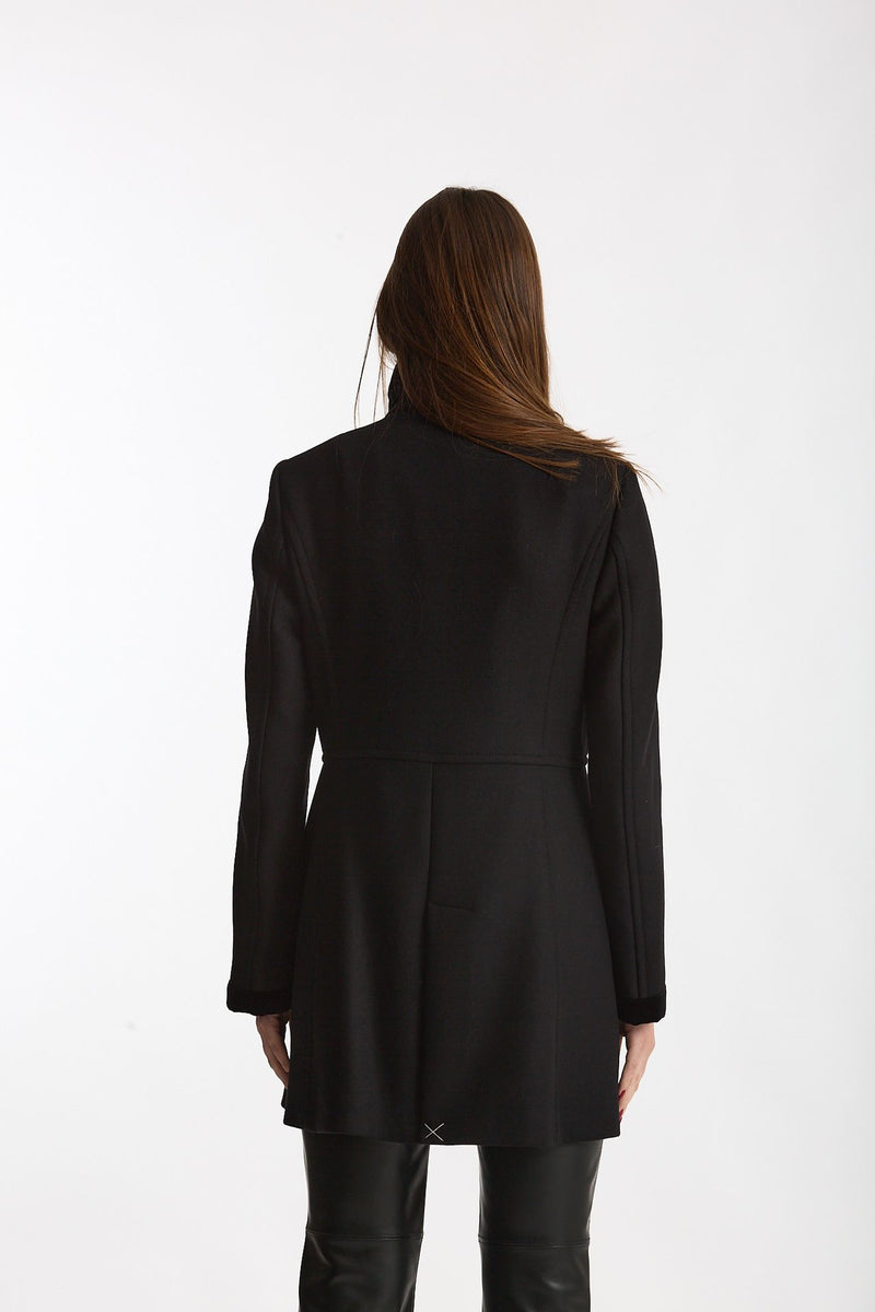 Cappotto slim VIRGINIA in panno di lana nero women Fay - 3