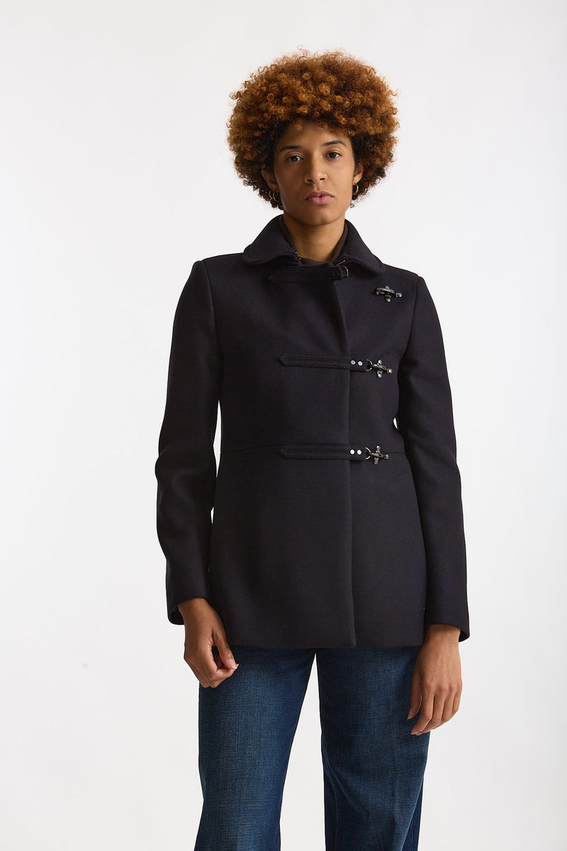 Cappotto slim in panno di lana blu women Fay - 2