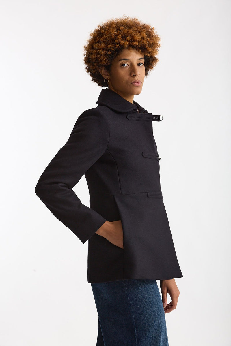 Cappotto slim in panno di lana blu women Fay - 4