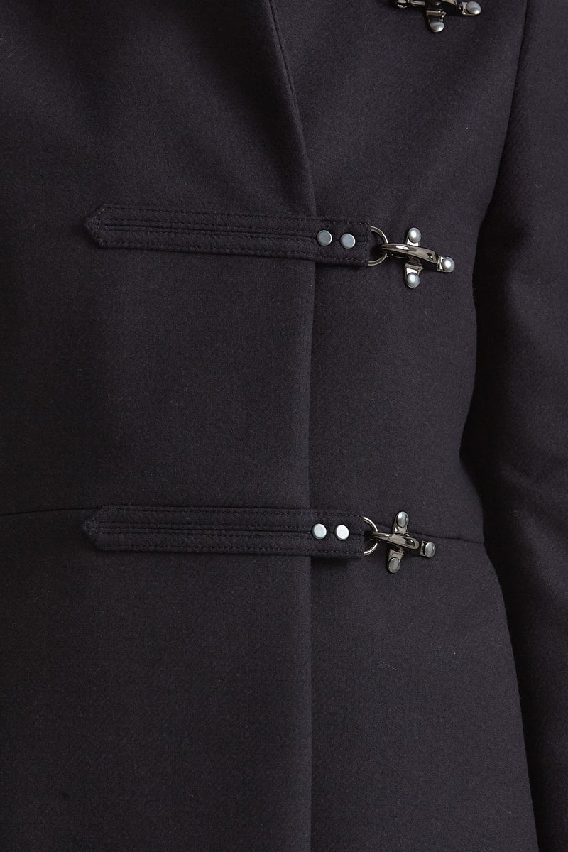 Cappotto slim in panno di lana blu women Fay - 5