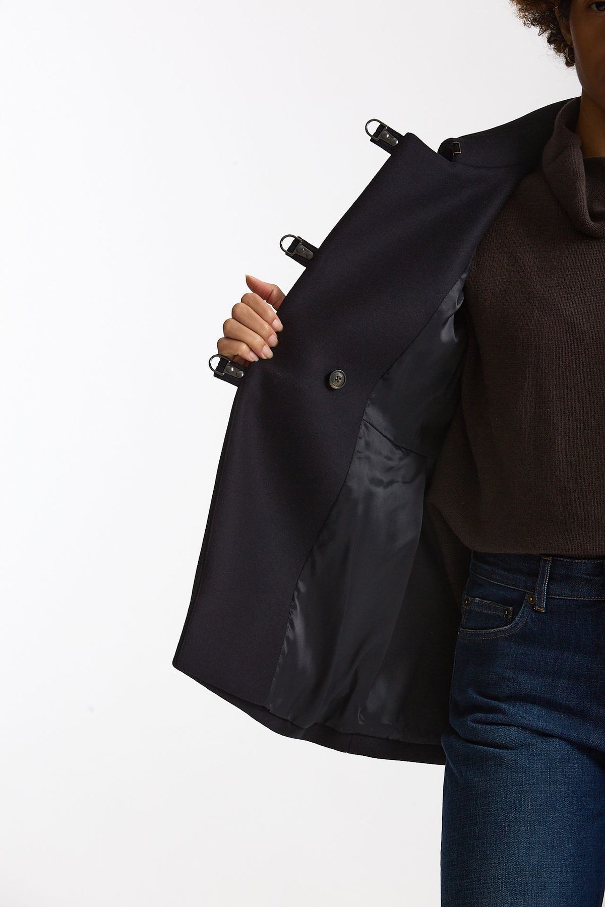 Cappotto slim in panno di lana blu women Fay - 8
