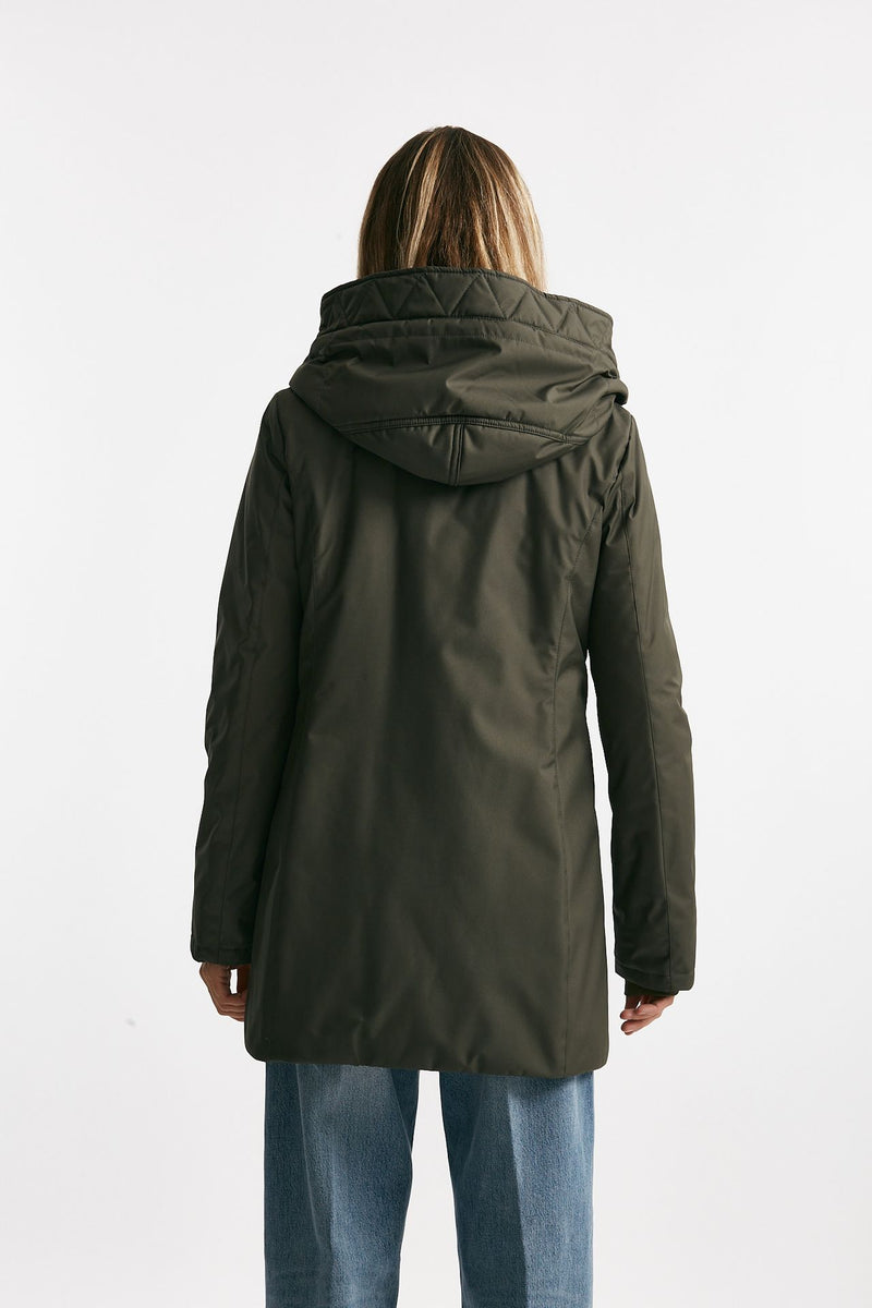 Giaccone TOGGLE in gabardina tecnica verde women Fay - 3